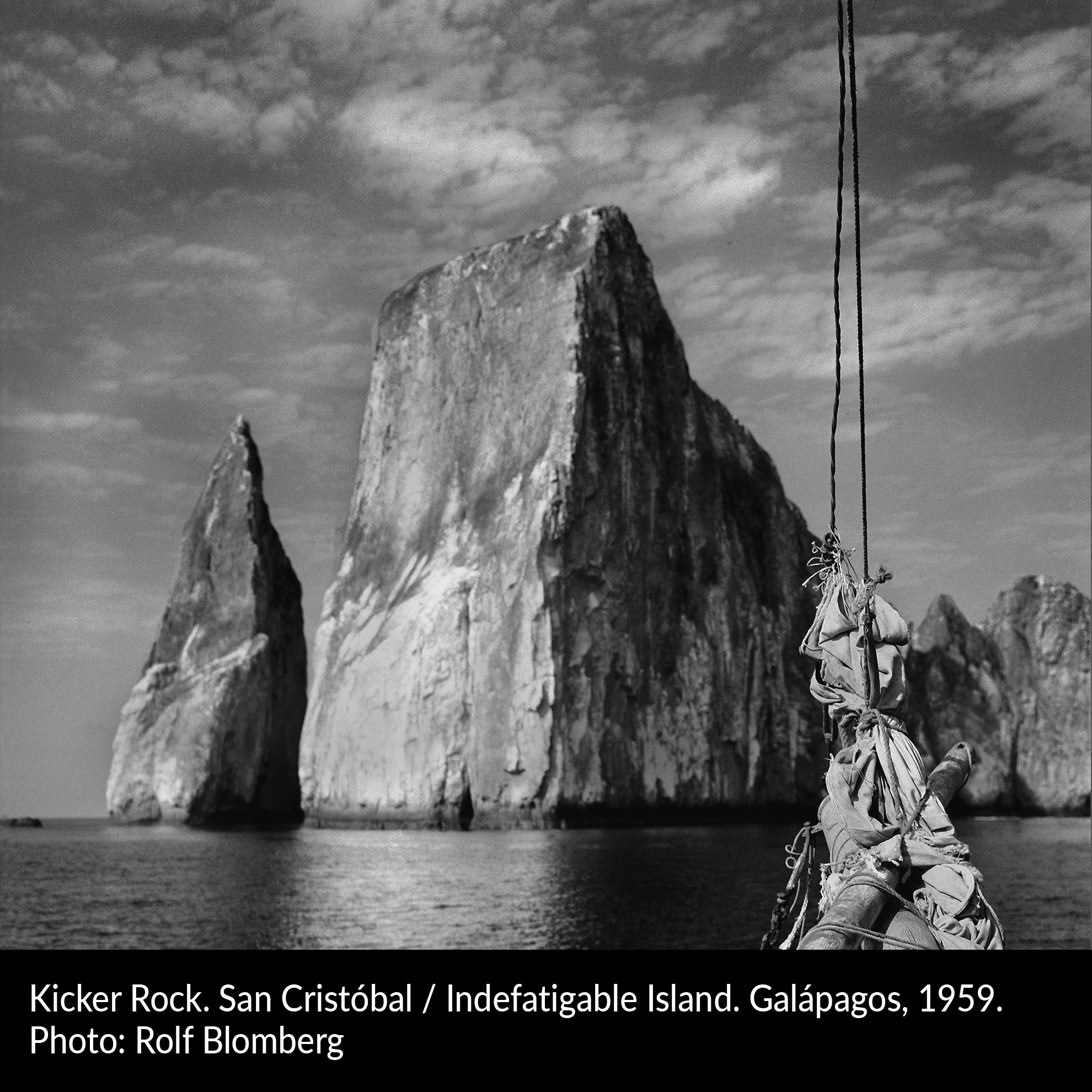 Kicker Rock. San Cristóbal / Indefatigable Island. Galápagos, 1959. Photo: Rolf Blomberg