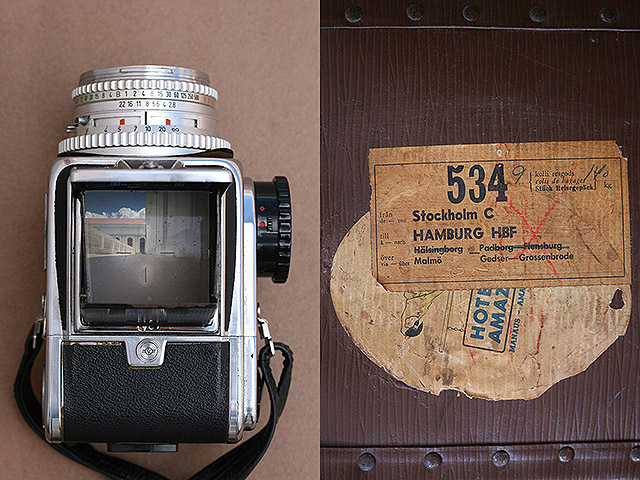 Cámara Hasselblad y estuche de Rolf.