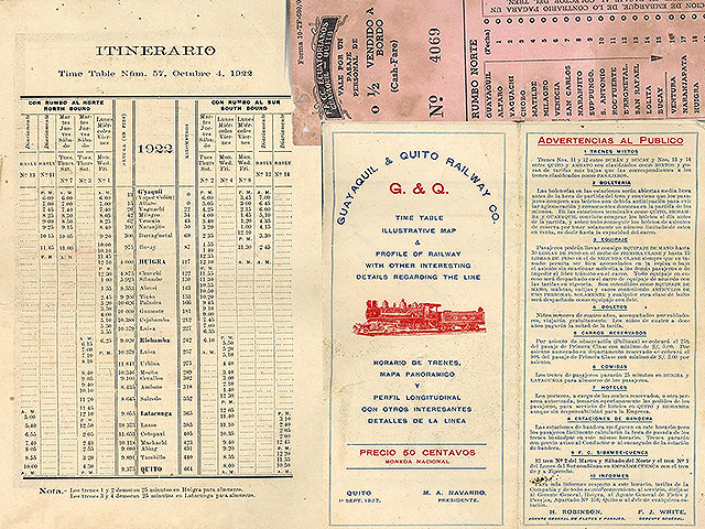 Documentos originales de la Guayaquil & Quito Railway Co., 1922 y 1927.